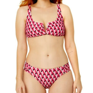 Time and Tru Women's Geo Print V-Wire Bikini